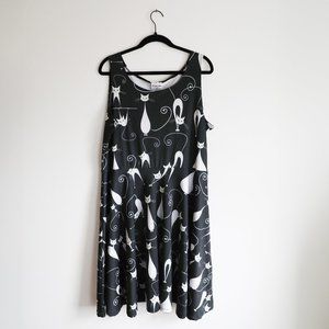 Cow Cow Retro Cat Skater Dress